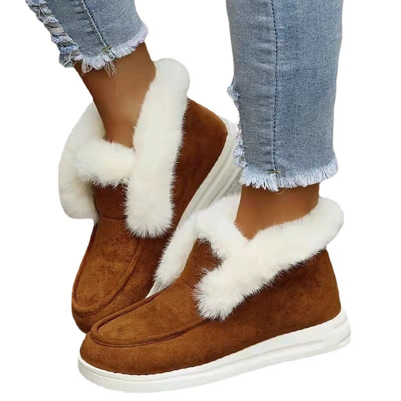 Damen Bequeme und stilvolle Fleece-Sneaker mit hoher Knöchel-Fütterung R&B
