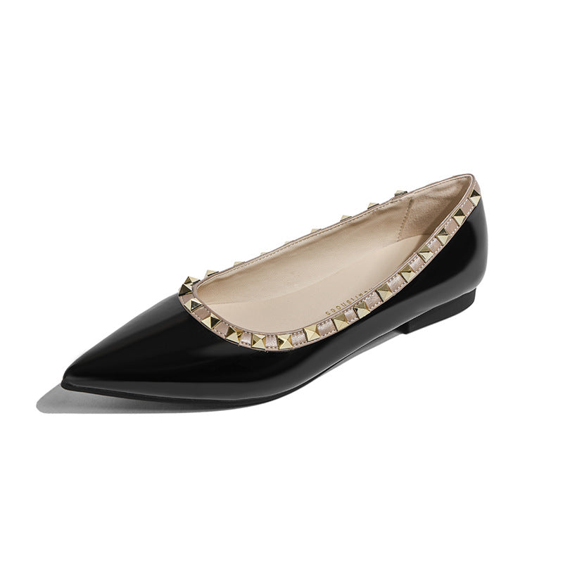 Damen schicke Ballerinas mit glamourösen Nietenverzierungen R&B