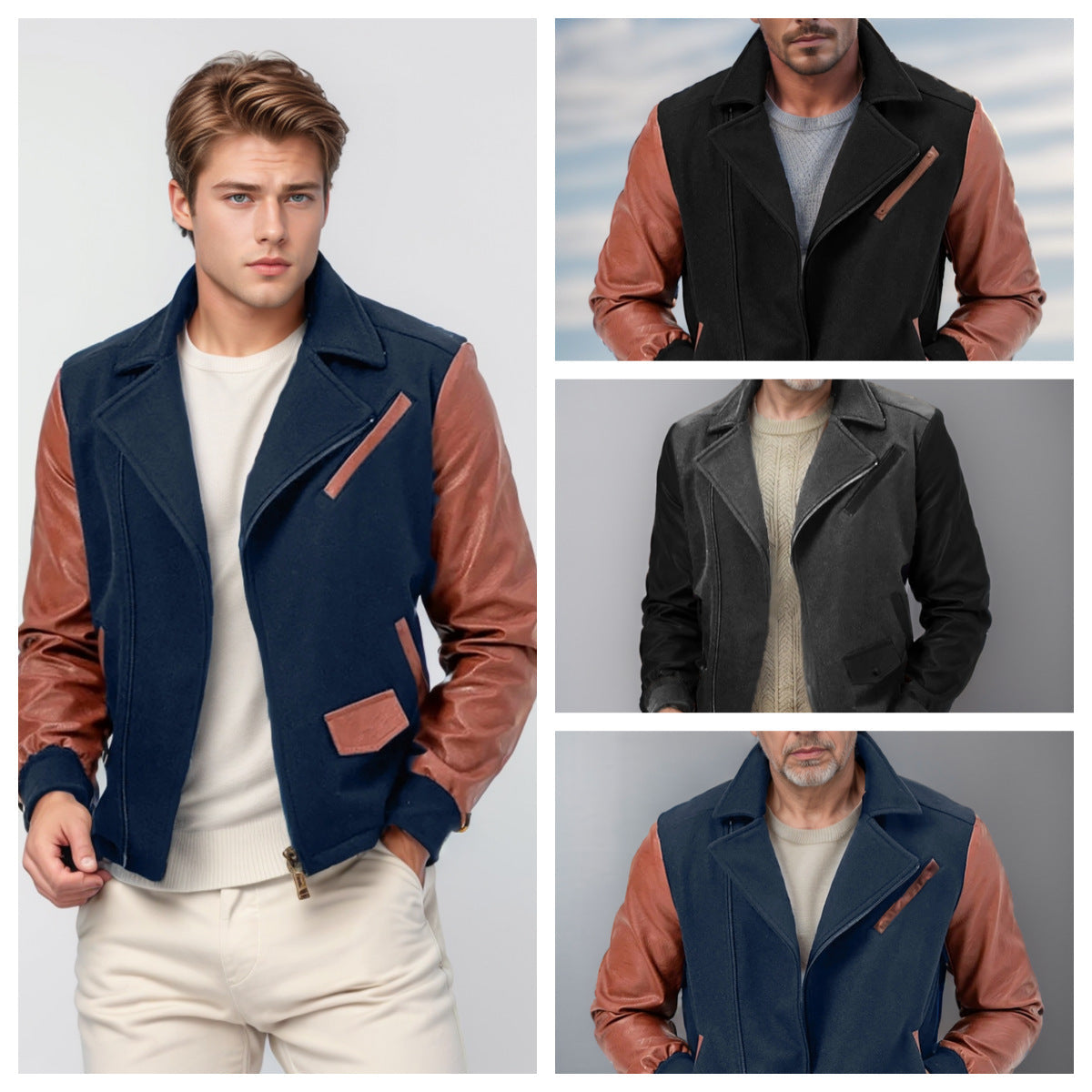 Herren modische Fleece-Kombijacke mit akzenten R&B