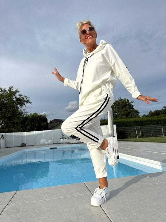 Damen Sportives Oberteil und modische Jogginghose Set R&B