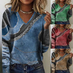 Damen Langarm-Pullover mit grafischem Muster R&B