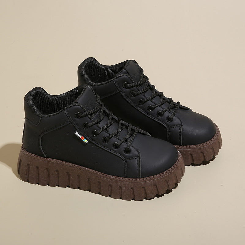 Damen High-Top Sneakers mit dicker Gummi-Laufsohle und wasserabweisendem Obermaterial R&B
