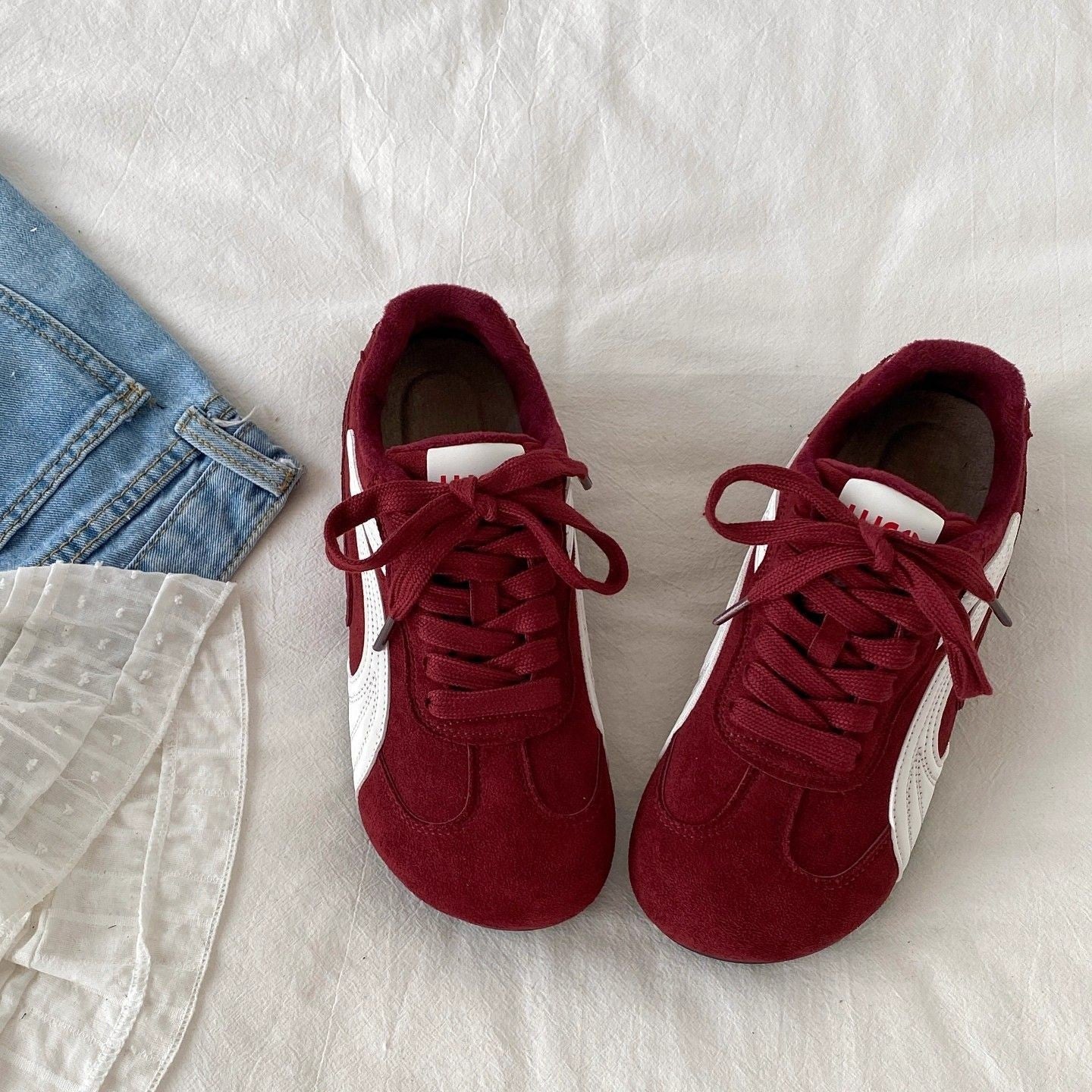 Damen Sportliche Sneaker mit Veloursleder-Obermaterial und gepolsterter Innensohle R&B