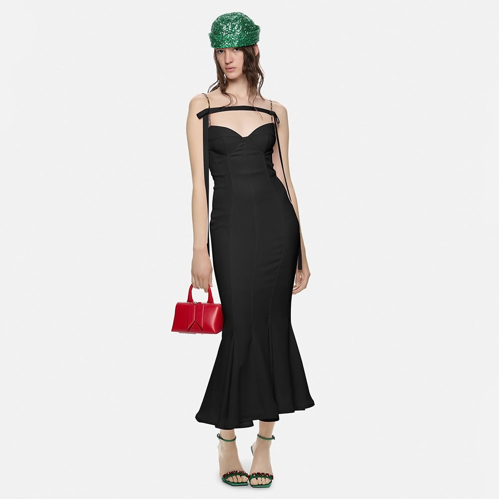 Damen Elegantes Meerjungfrauen-Kleid mit schulterfreier und taillierter Passform R&B