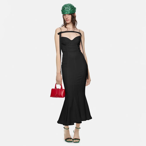 Damen Elegantes Meerjungfrauen-Kleid mit schulterfreier und taillierter Passform R&B