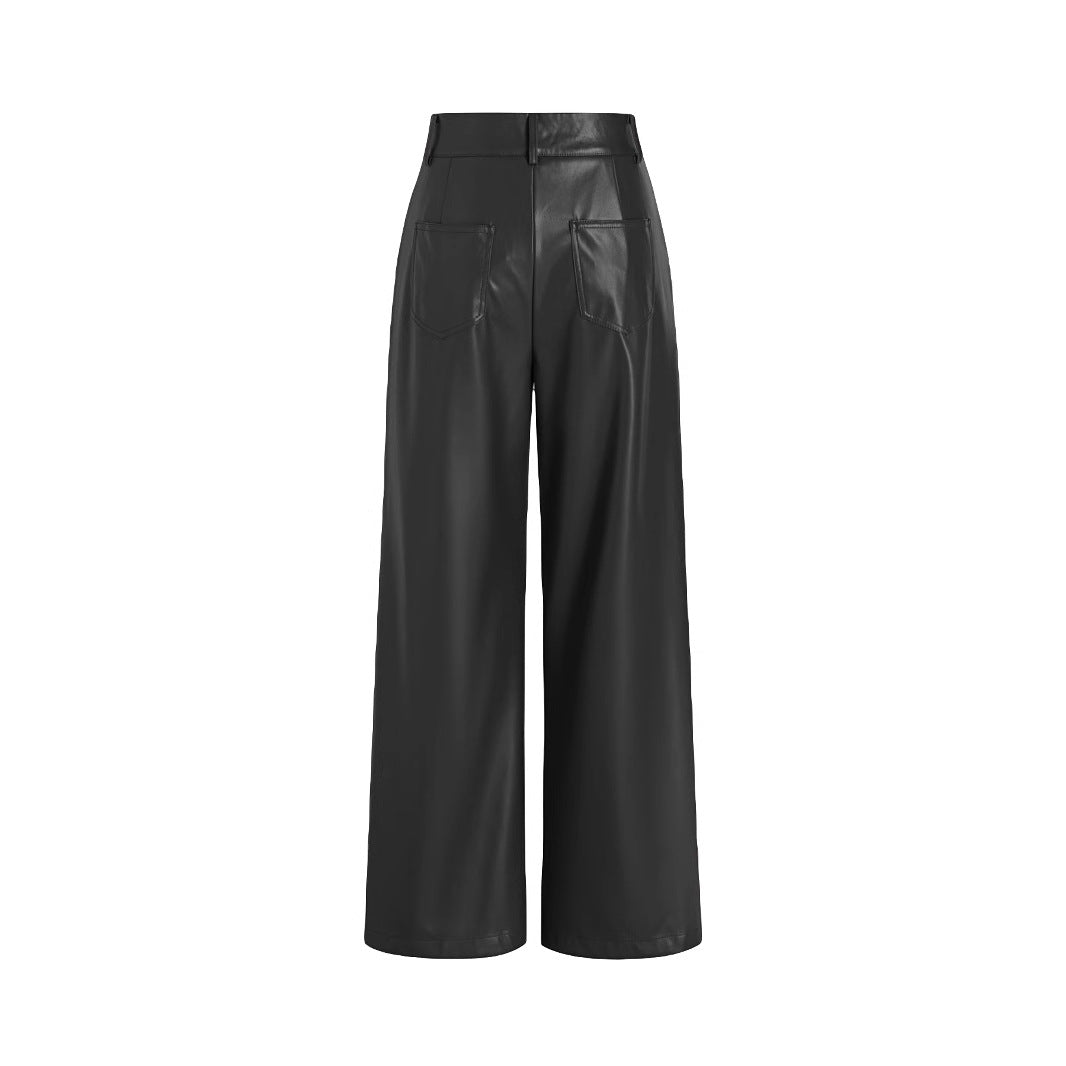 Damen elegante Culotte aus hochwertigem Kunstleder R&B