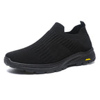Damen Elastische Slip-On Sneakers mit atmungsaktiver Strickoberfläche und rutschfester Sohle R&B
