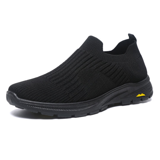 Damen Elastische Slip-On Sneakers mit atmungsaktiver Strickoberfläche und rutschfester Sohle R&B