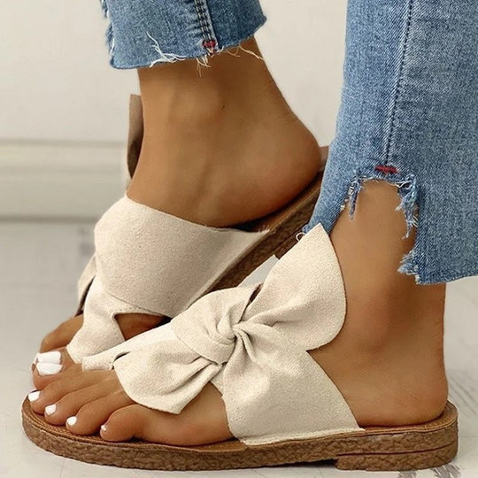 Damen modische Slipper mit elegantem Knotendesign R&B