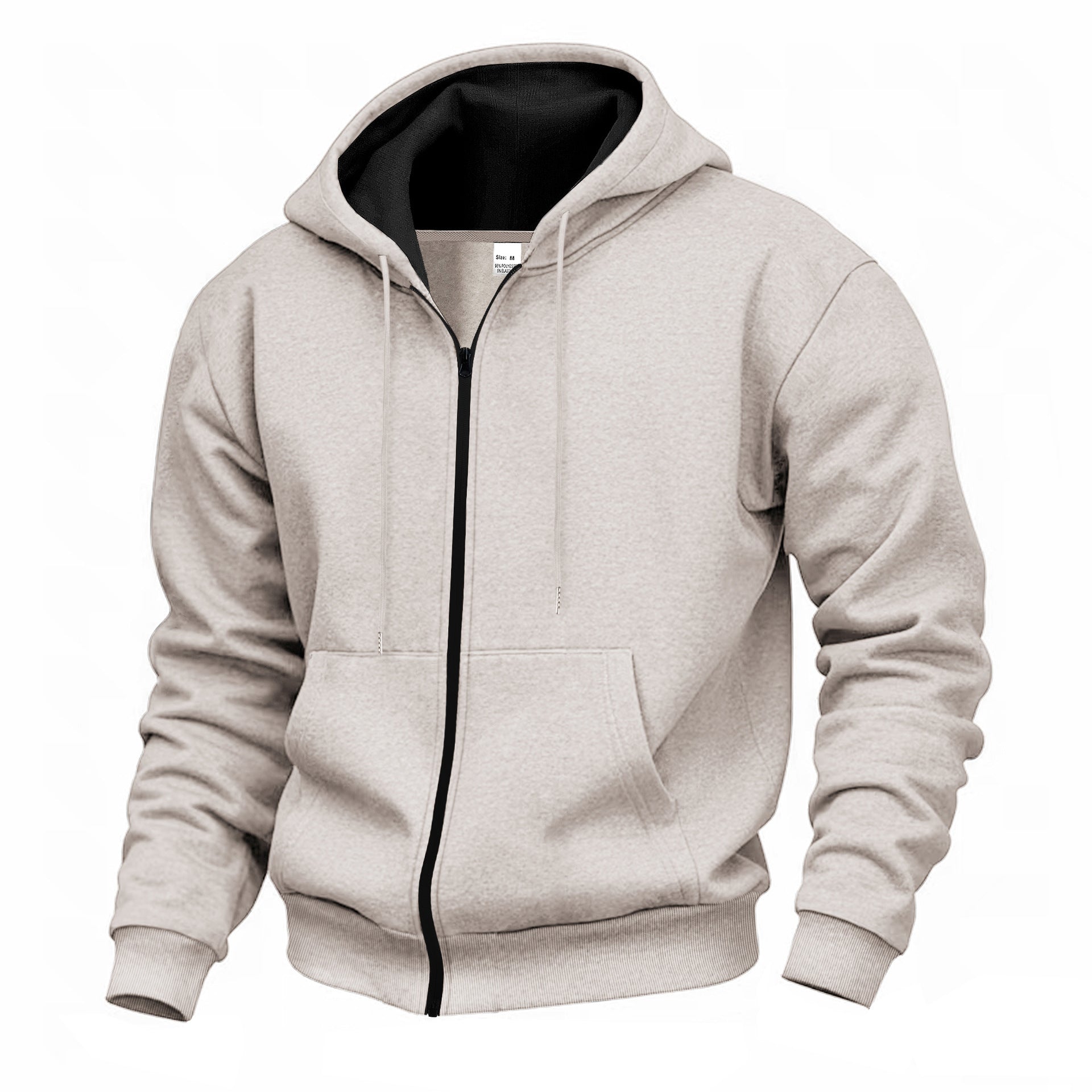 Herren Kapuzenpullover mit hoher Kragen- und doppellagiger Kapuze R&B