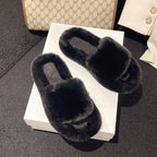 Damen Flauschige Hausschuhe mit luxuriösem Flauschematerial EB