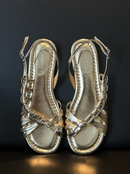 Damen stylische Riemchensandalen mit geflochtenem Obermaterial R&B