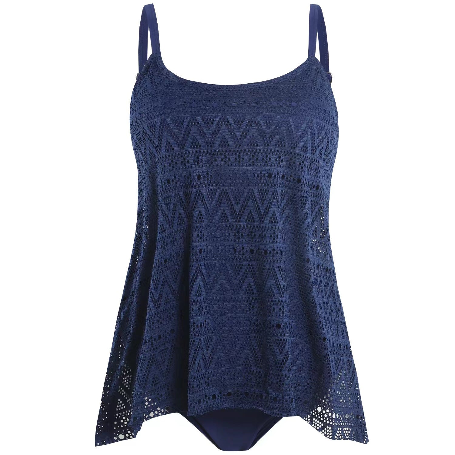 Damen elegantes Strandtop mit modischem Lochmuster R&B