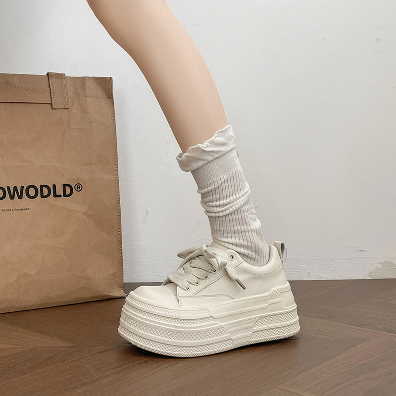 Damen Plateau-Sneakers mit modischer Schnürung und verstärkter Sohle R&B