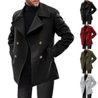 Herren Designer Wollmantel mit doppelter Knopfleiste R&B