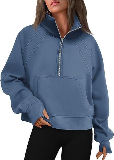 Damen Hoodie mit hohem Kragen und Reißverschluss R&B