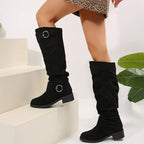 Damen modische Overknee-Stiefel aus Wildleder R&B