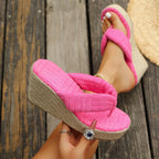 Damen Glamouröse Wedge-Pantoletten mit weich gepolsterter Sohle R&B