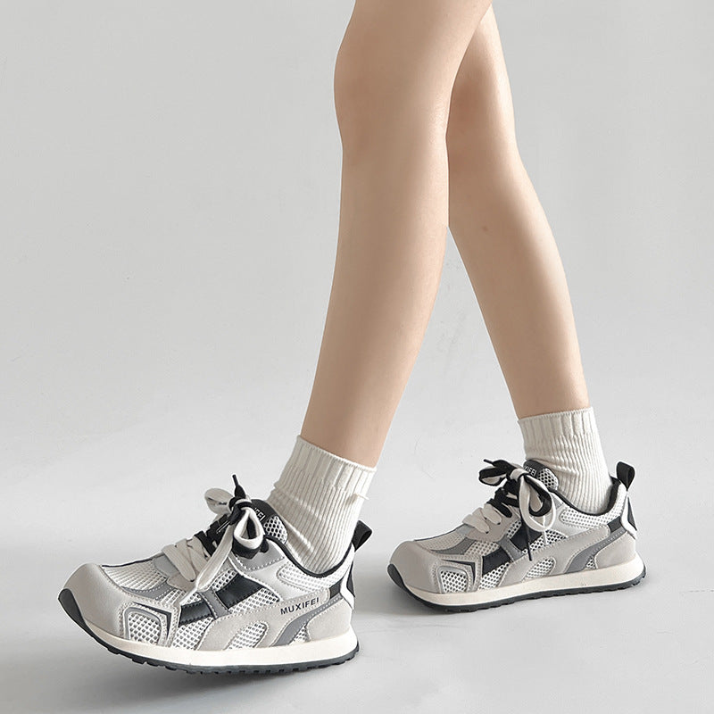 Damen Sportliche Sneakers mit atmungsaktiven Mesh-Einsätzen und rutschfester Sohle