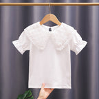 Mädchen Bluse mit romantischem Spitzenkragen und Rüschendetails R&B