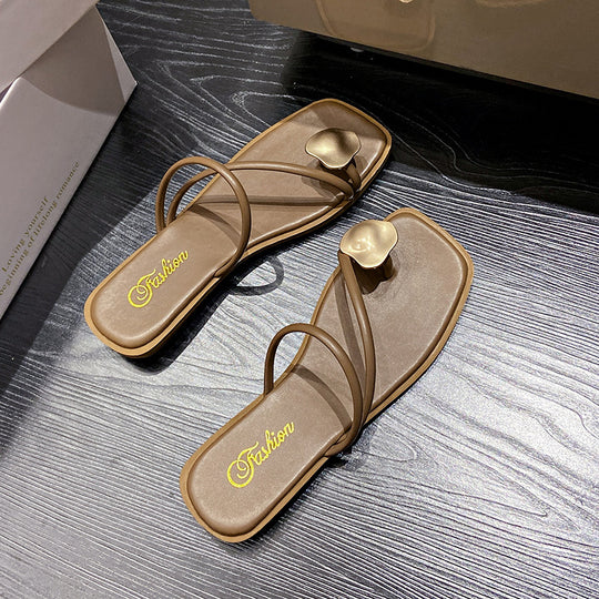 Damen stilvolle Flip-Flops mit glamourösen Herz-Applikationen R&B
