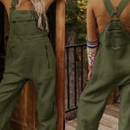 Damen Flauschiger Overall mit verstellbaren Trägern und Eingrifftaschen R&B