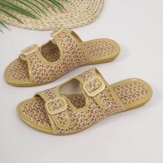Damen Komfortable Riemchen-Sandalen mit doppelt verstellbaren Schnallen R&B