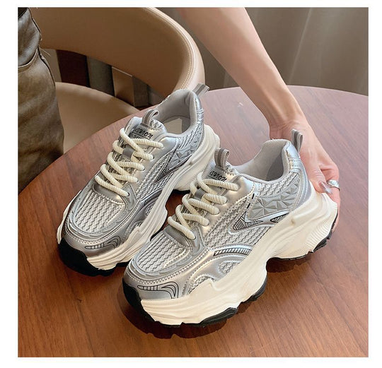 Damen Sportliche Chunky Sneakers mit atmungsaktiver Netzstruktur und dämpfender Sohle R&B