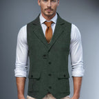 Herren elegante Weste im Hahnentrittmuster R&B