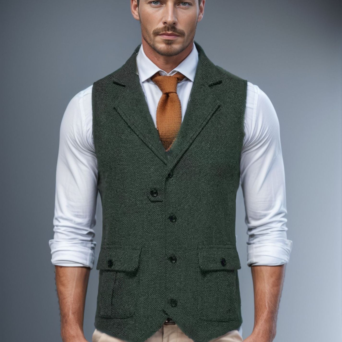 Herren elegante Weste im Hahnentrittmuster R&B