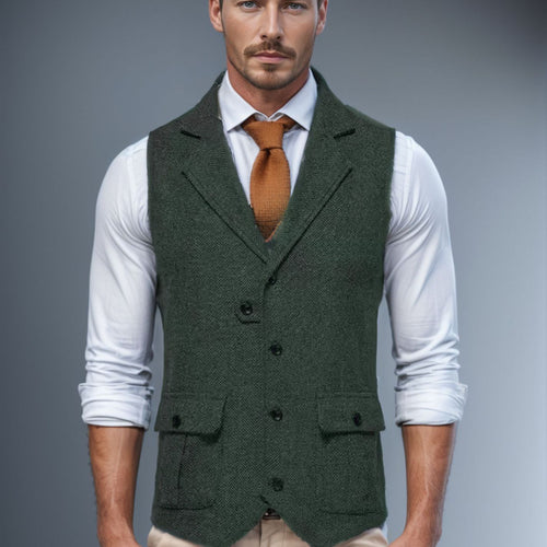 Herren elegante Weste im Hahnentrittmuster R&B