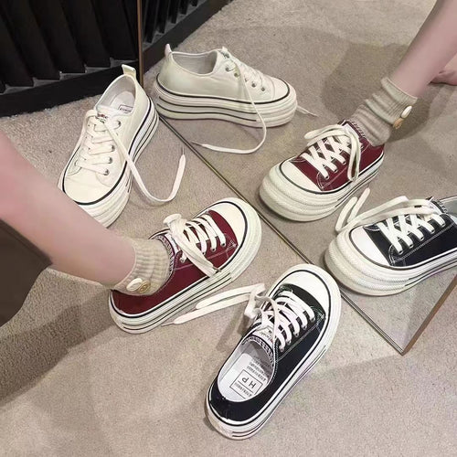 Damen Plateau Sneakers mit modischem Design und strapazierfähigem Obermaterial R&B