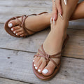 Damen Zehentrennersandalen mit elegantem Knoten-Design und rutschfester Sohle R&B