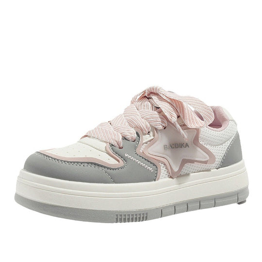 Damen Sportliche Sneakers mit auffälligem Sternendesign und innovativer Schnürung R&B