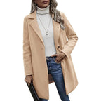 Damen modischer Wollmantel mit elegantem Revers R&B