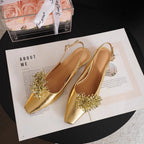 Damen Slingback-Pumps mit funkelnden Metallapplikationen und elegantem Design