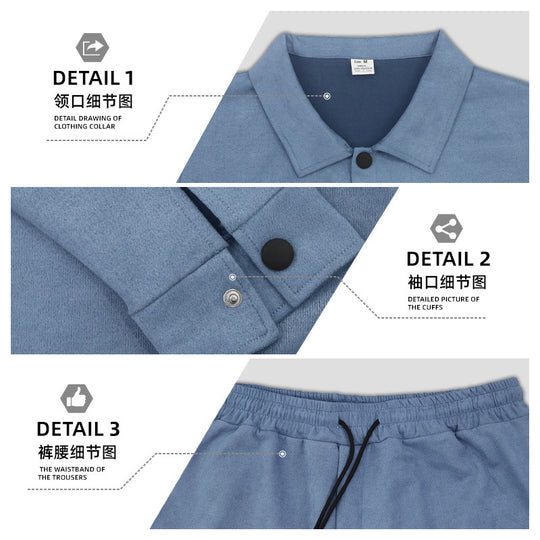 Herren nan utilitaristisches Sweat-Trainingsset mit Overshirt, Brustklappen und konisch geschnittener Joggerhose R&B