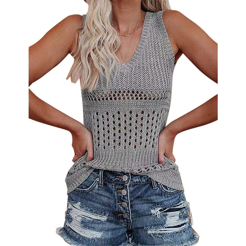 Damen Stricktanktop mit vielseitigem Lochmuster R&B