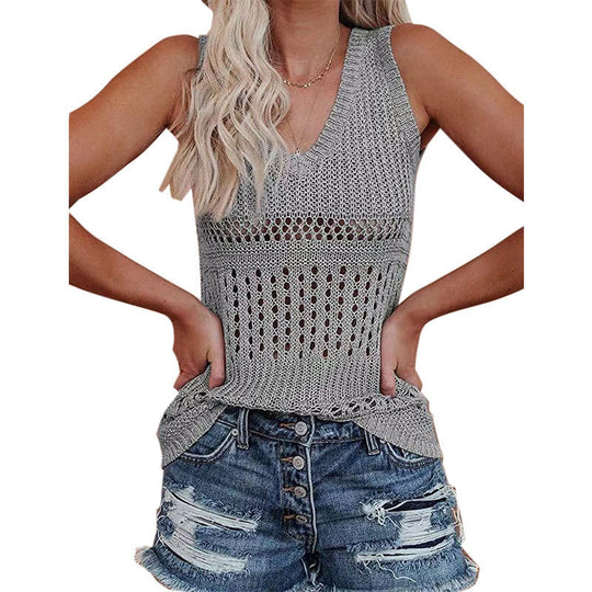 Damen Stricktanktop mit vielseitigem Lochmuster R&B