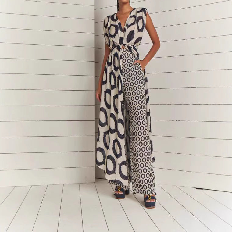 Damen Maxikleid mit raffiniertem Wickeldesign und Taschen R&B