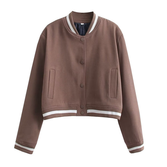 Damen lässige Bomberjacke aus hochwertigem Material mit praktischen Taschen R&B