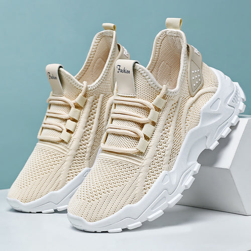 Damen Sportliche Sneaker mit atmungsaktiver Netzstruktur und dämpfender Sohle R&B