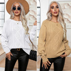Damen Strickpullover mit strukturiertem Zopfmuster R&B