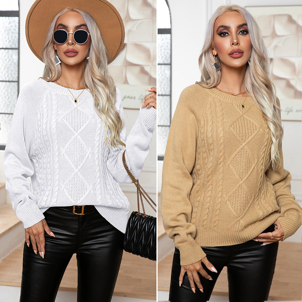 Damen Strickpullover mit strukturiertem Zopfmuster R&B