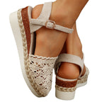 Damen Espadrilles mit Häkel-Design und verstellbarem Riemen R&B
