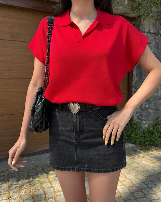 Damen modisches Poloshirt mit lässigem Schnitt R&B