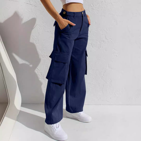 Damen Cargo-Hose mit praktischen Seitentaschen und lässigem Schnitt R&B