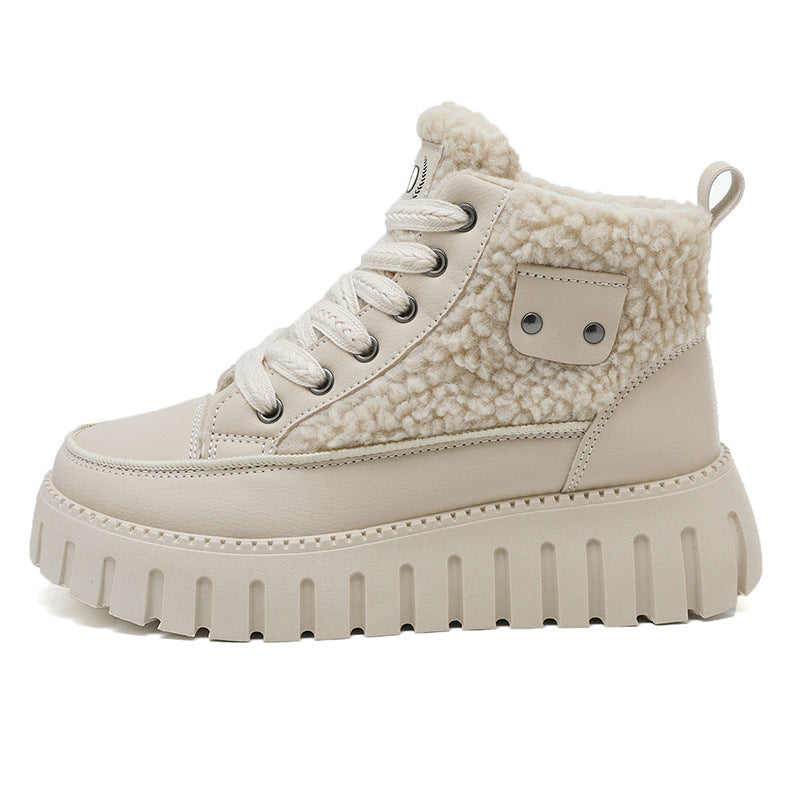 Damen Winterliche High-Top Sneakers mit kuscheligem Innenfutter und modischen Akzenten R&B
