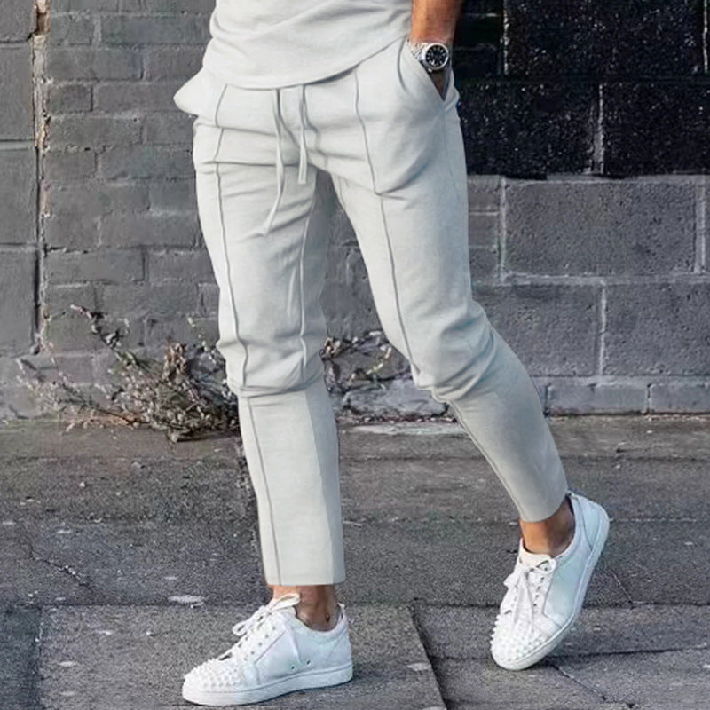 Herren sportliche Freizeithosen mit modischen Details R&B