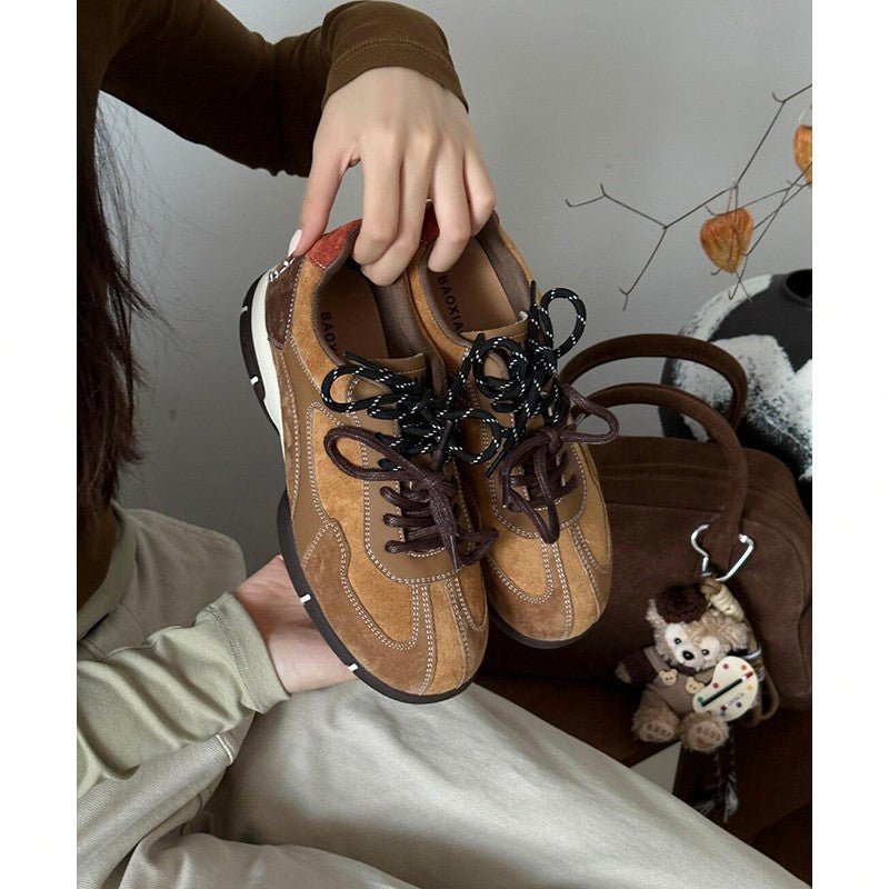 Damen modische Sneakers mit strapazierfähigem Wildleder und atmungsaktiver Sohle R&B